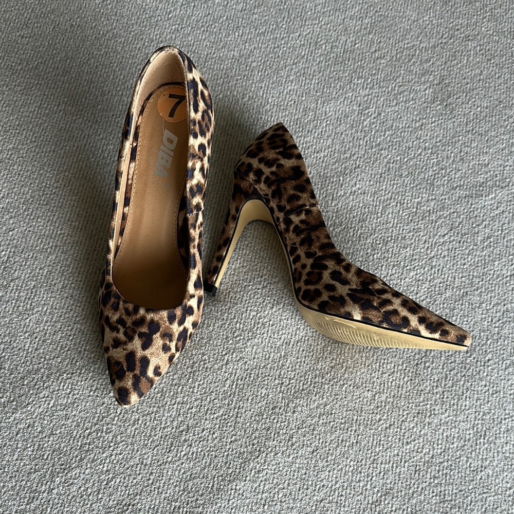 Diba Brown Leopard Print Heels